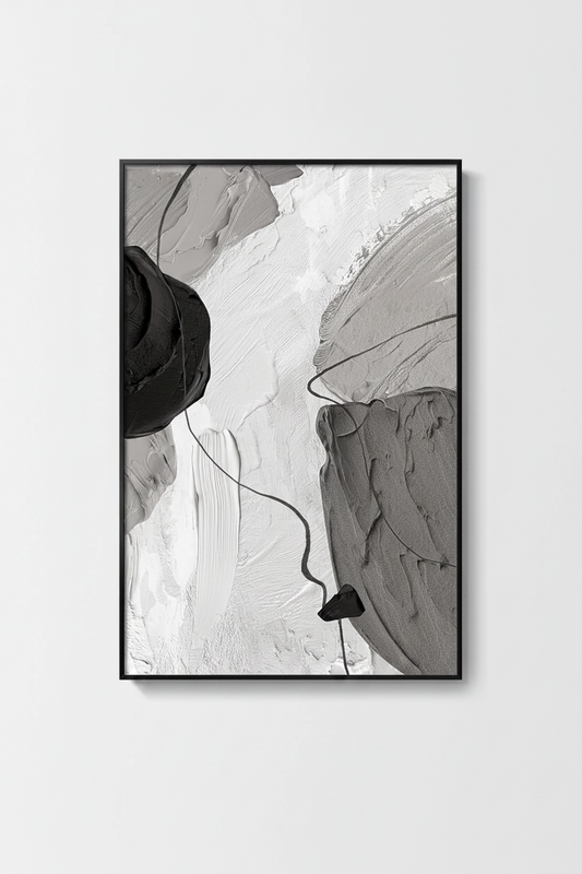 Minimalist Black White Canvas Art