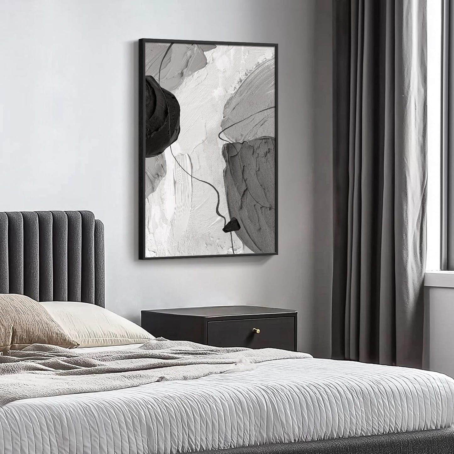 Minimalist Black White Canvas Art