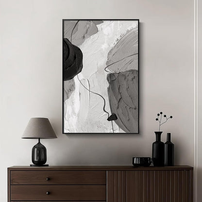Minimalist Black White Canvas Art