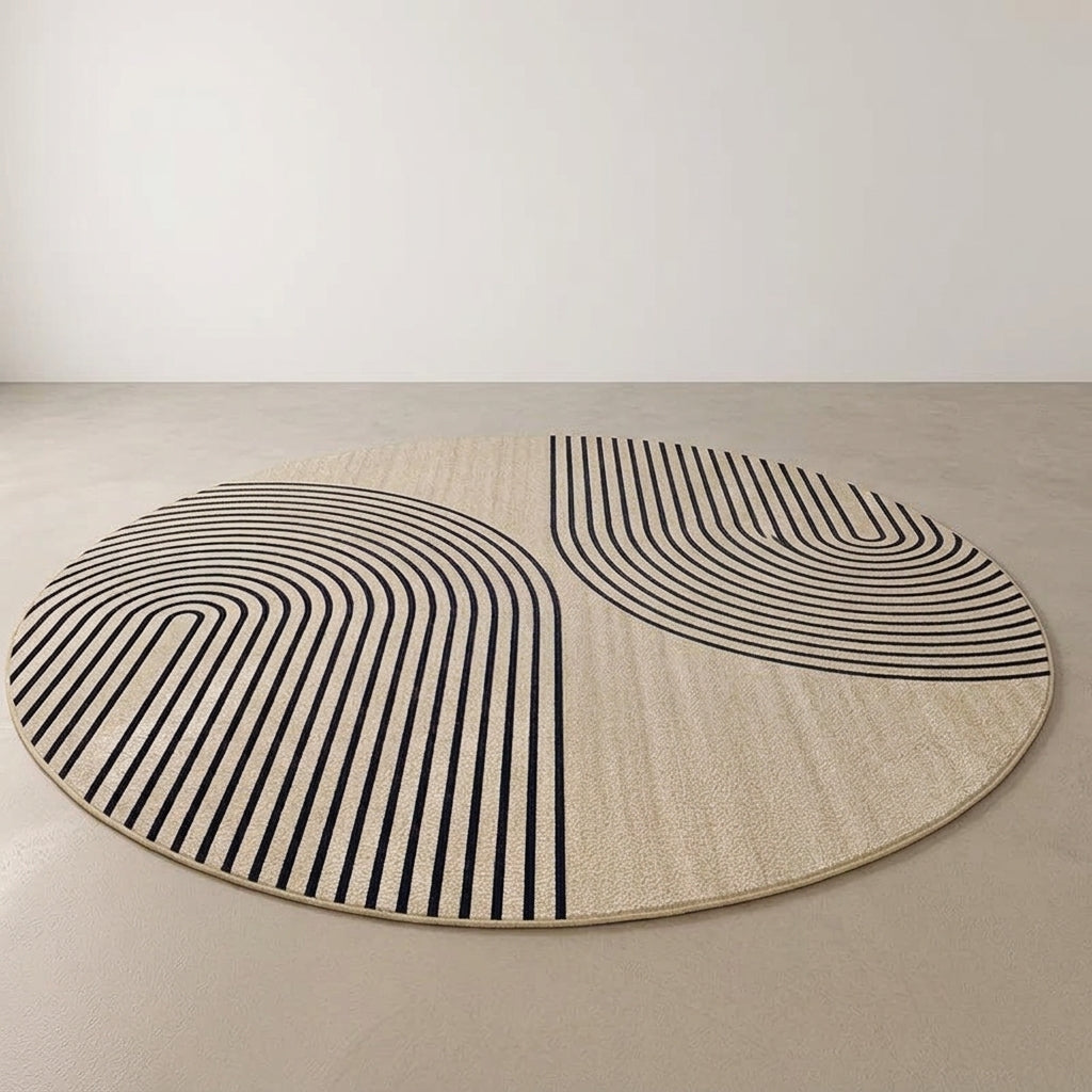 Minimalist Japandi Round Rug