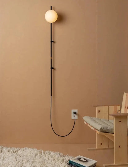 Black Modern Corded Wall Sconce