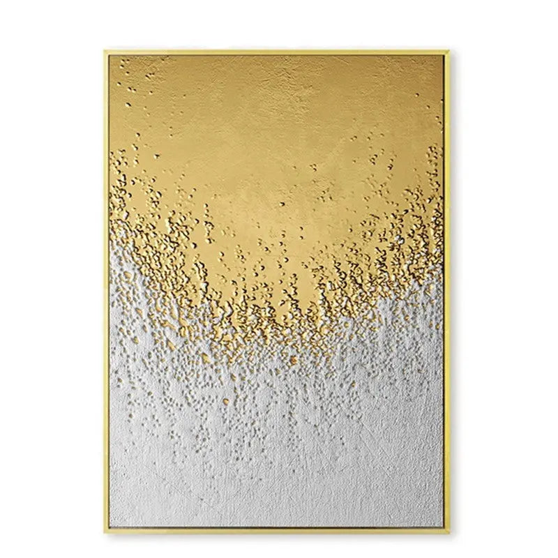 Modern Gold White Texture Wall Art - Decorstly