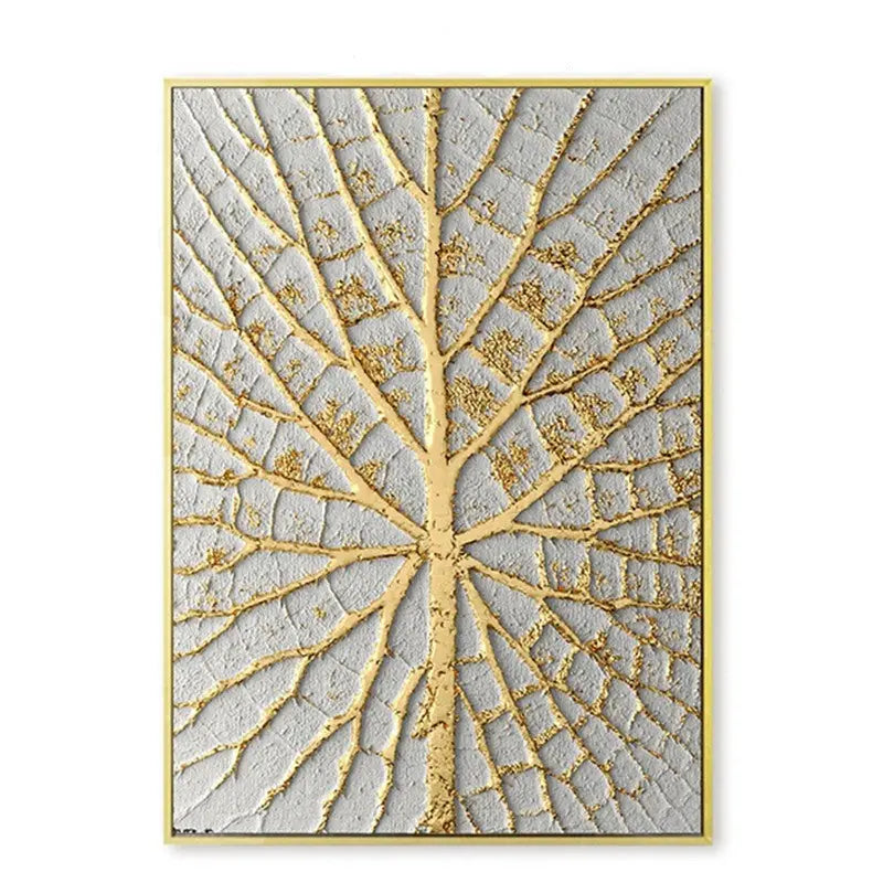 Modern Gold White Texture Wall Art - Decorstly