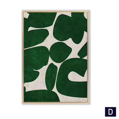 Modern Green White Abstract Painting Art