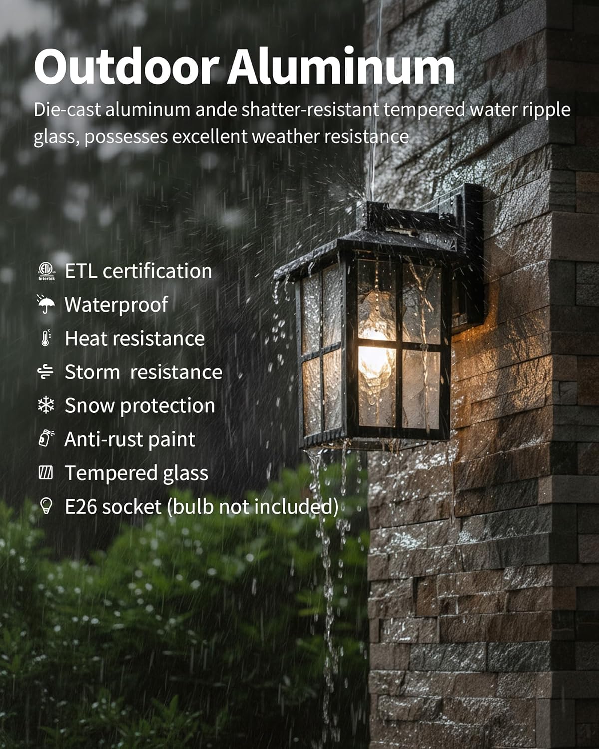 Modern Mystic Black Outdoor Wall Lamp Set