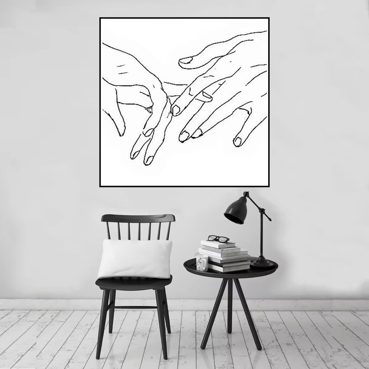 Modern Romantic Line Art Canvas Paintings