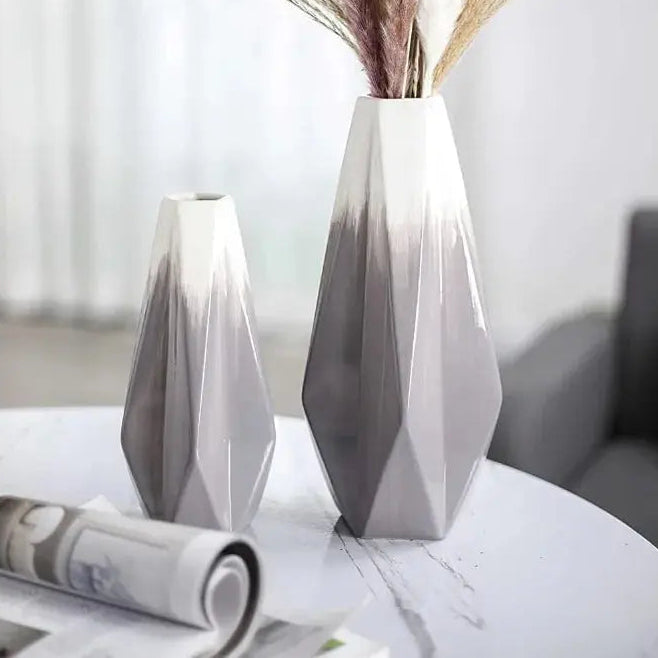 Modern White Grey Vases Set 1