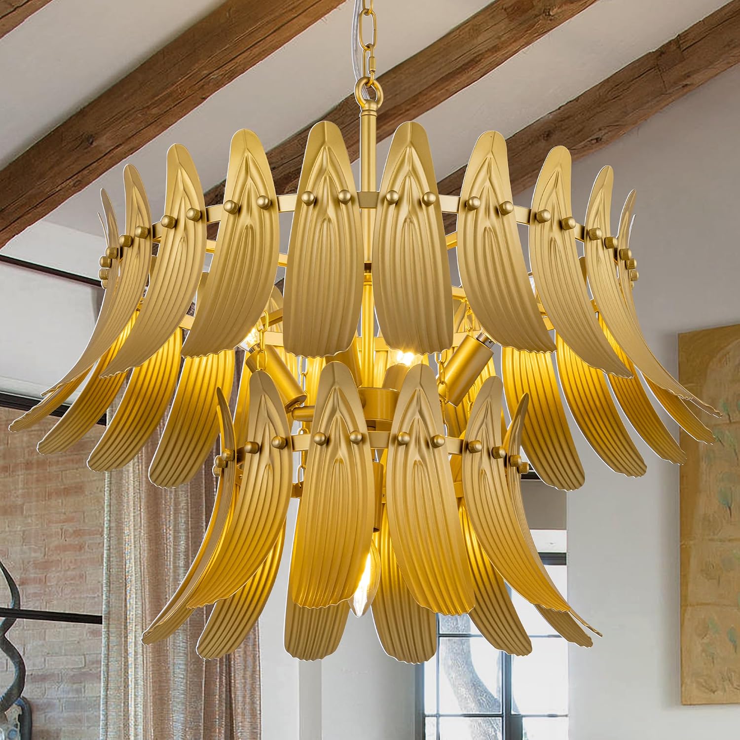 monochromatic leaf chandelier 1
