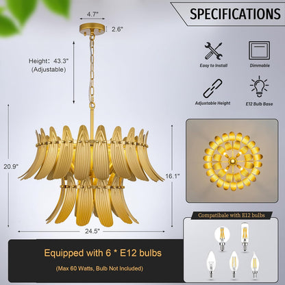Monochromatic Leaf Chandelier
