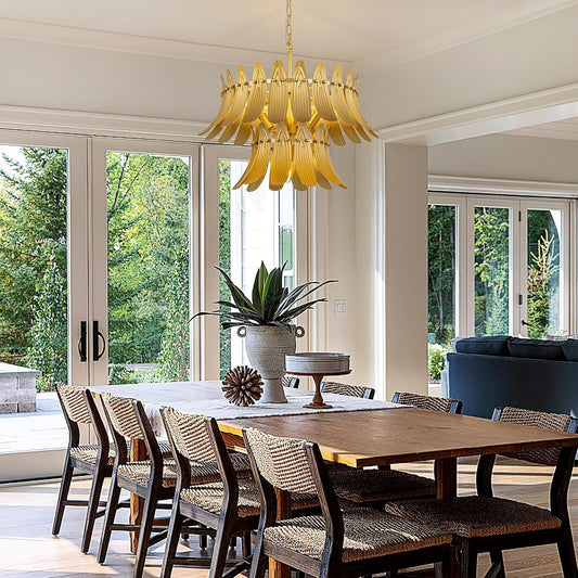 Monochromatic Leaf Chandelier