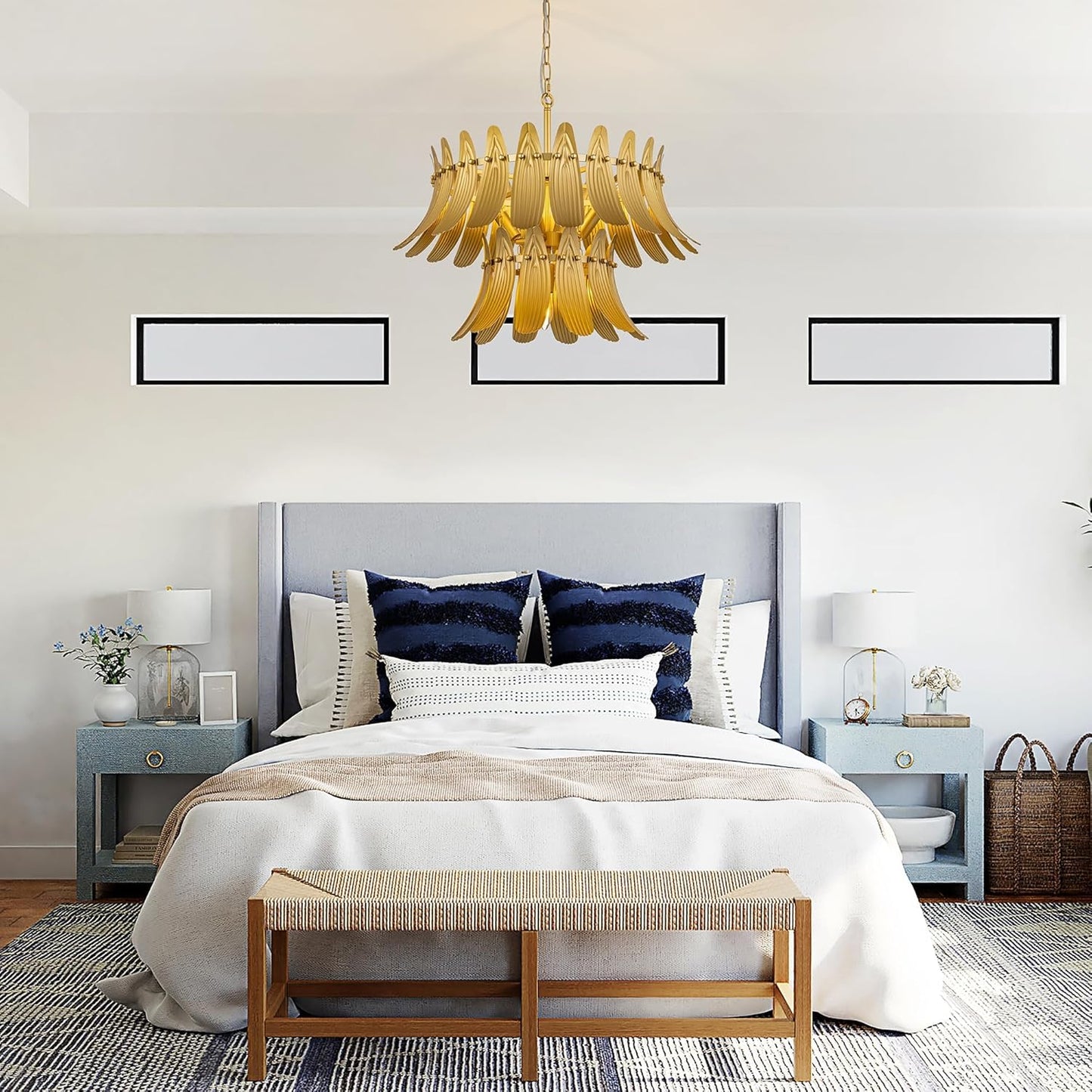 Monochromatic Leaf Chandelier