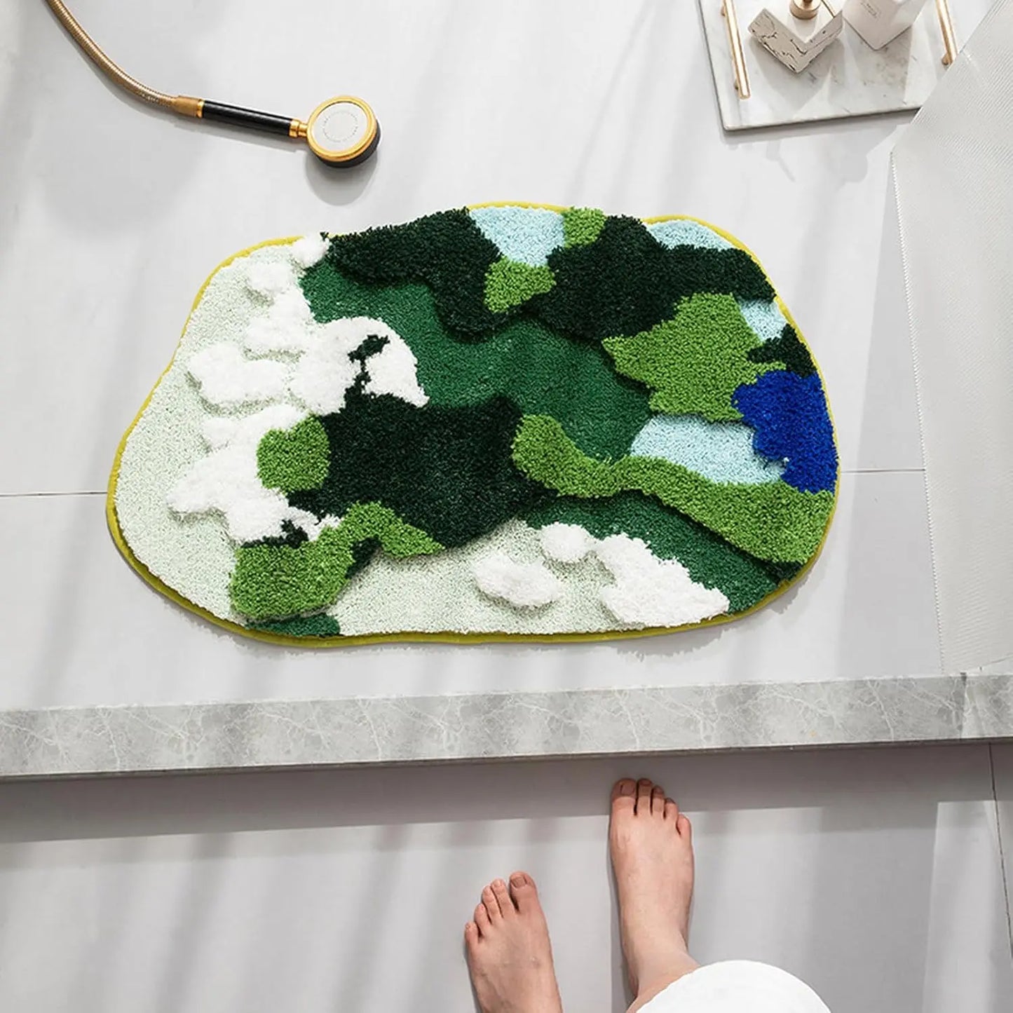Moss Tufted Bathroom Mat - Decorstly