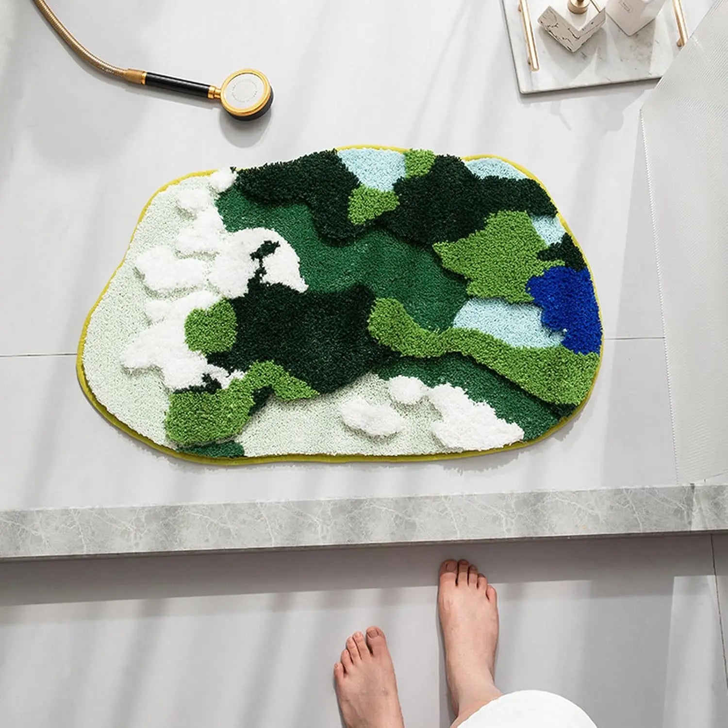 Moss Tufted Bathroom Mat - Decorstly