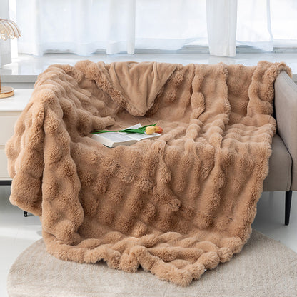Luxury Plush Blanket Throw: Brown