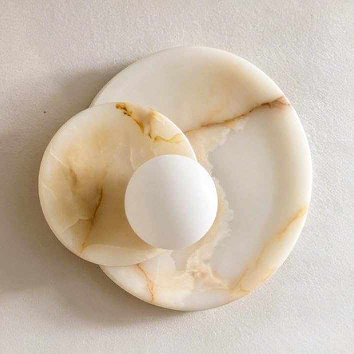 Marble-patterned ring holder on a light gray background