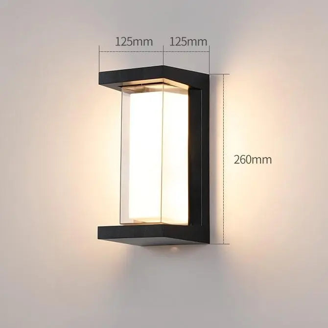 Outdoor LED light fixture for porches, featuring motion detection and soft illumination.