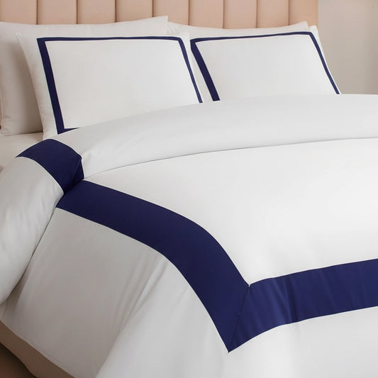 Plain White Blue Duvet Cover