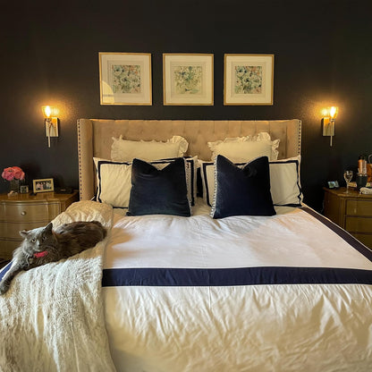 Plain White Blue Duvet Cover