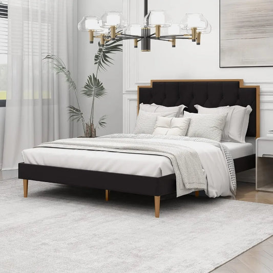 Decorstly Queen Sized Sleek Shadow Platform Bed Frame for Bedroom Essential