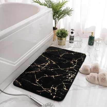 Rabbit Fur Marble Pattern Bath Mat