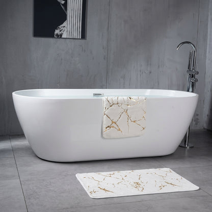 Rabbit Fur Marble Pattern Bath Mat