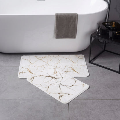 Rabbit Fur Marble Pattern Bath Mat