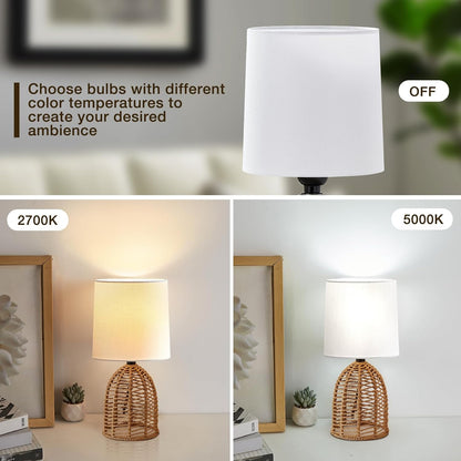 Rustic Rattan Lamps Set
