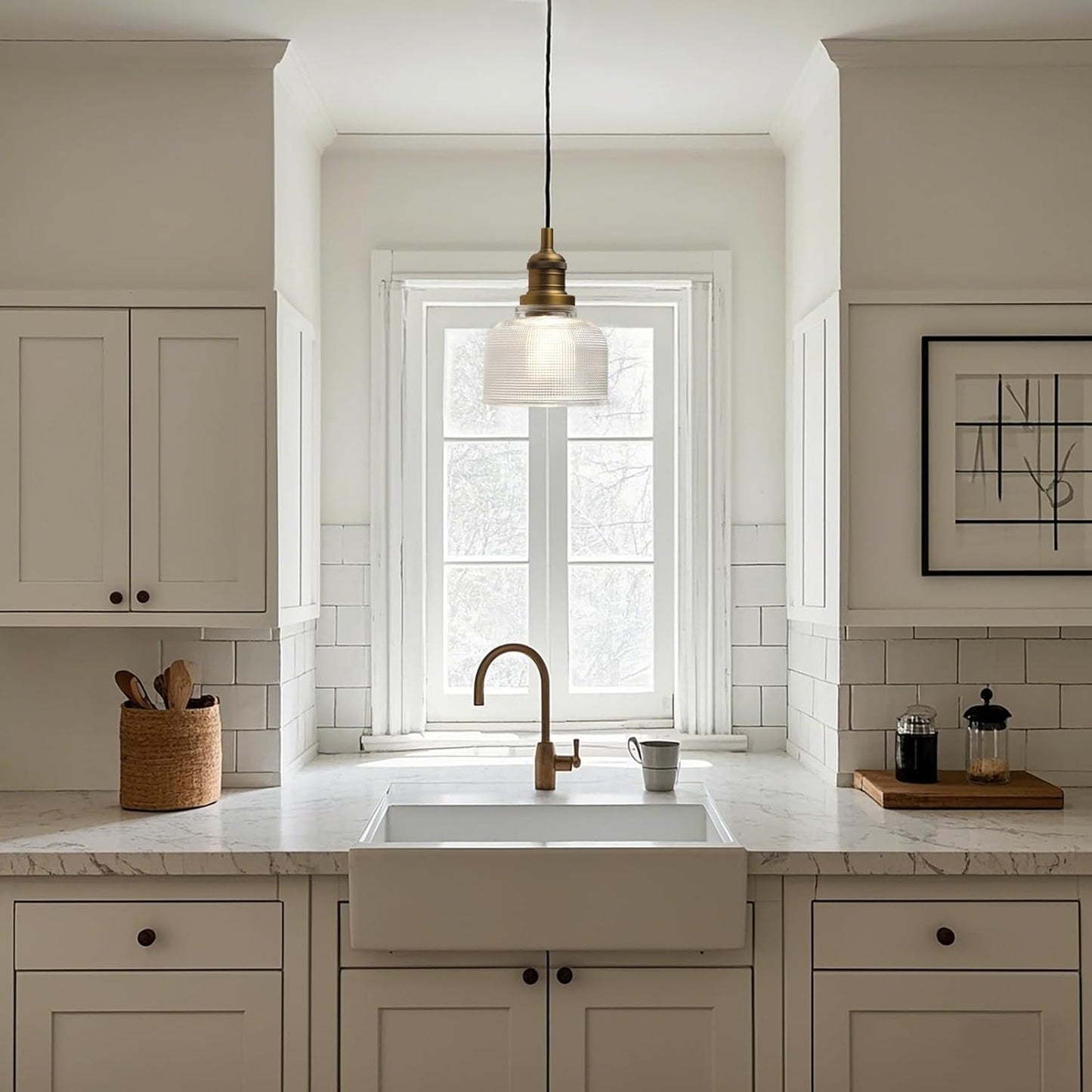 Retro Texture Glass Pendant Light