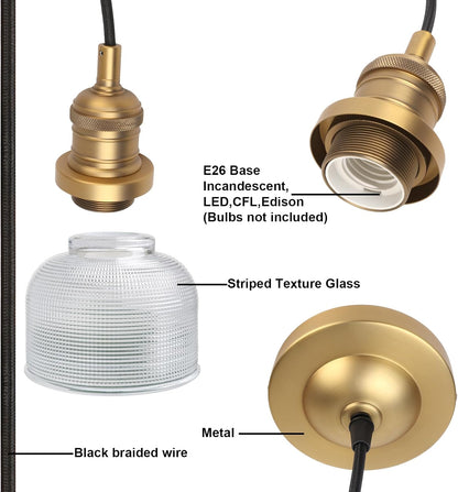 Retro Texture Glass Pendant Light