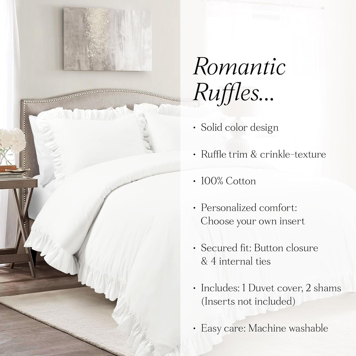 Reyna Ruffle Cotton Duvet Cover Set