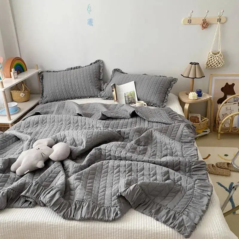 Ruffles Quilted Summer Comforter Set