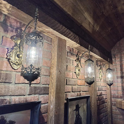 Rustic Vintage Antique Glass Wall Sconce