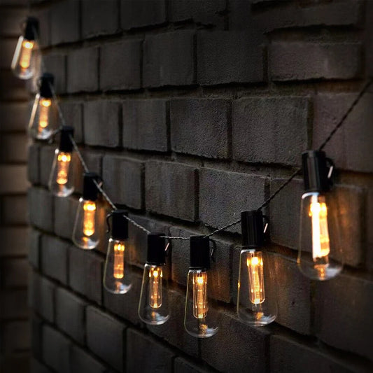 Decorstly Outdoor Solar String Lights | Retro Vintage LED IP65 Waterproof Edison Bulbs for Garden Party