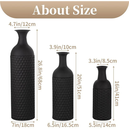 Honeycomb Texture Black Vases