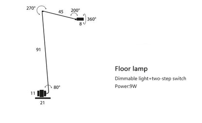 Italian Long Arm Floor Lamp