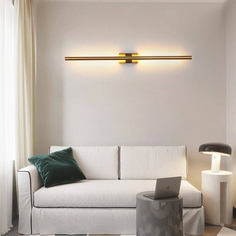 Indoor LED Brass Strip Wall Sconce