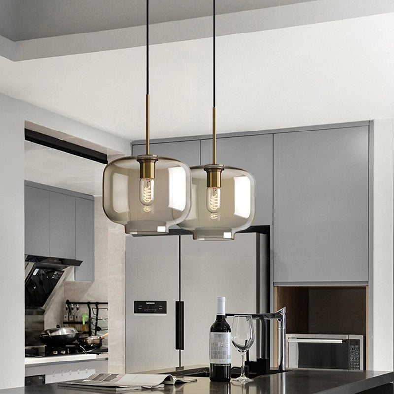 Cognac Glass LED Pendant Light