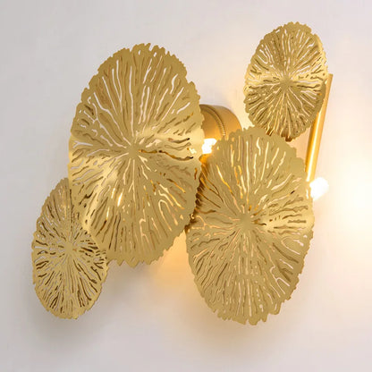 Gold LED Lotus Leaf Wall Light