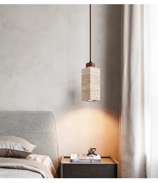 Marble Wabi-Sabi Travertine Pendant Light