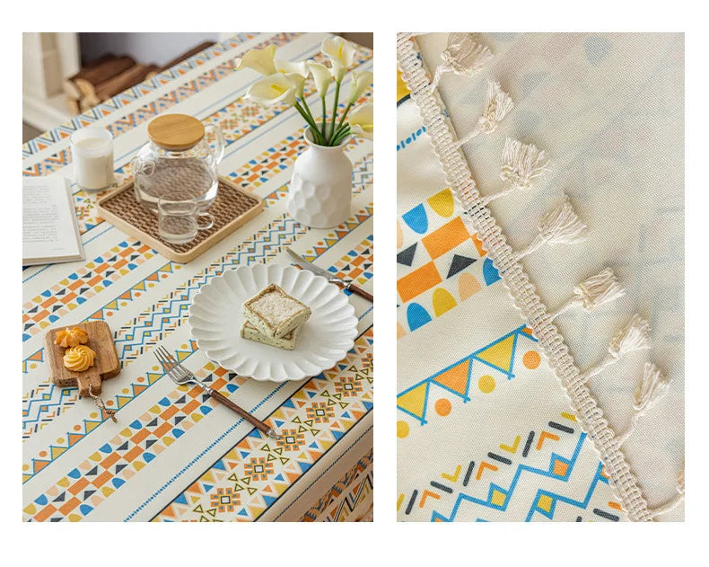 Bohemian Cotton Linen Tablecloth