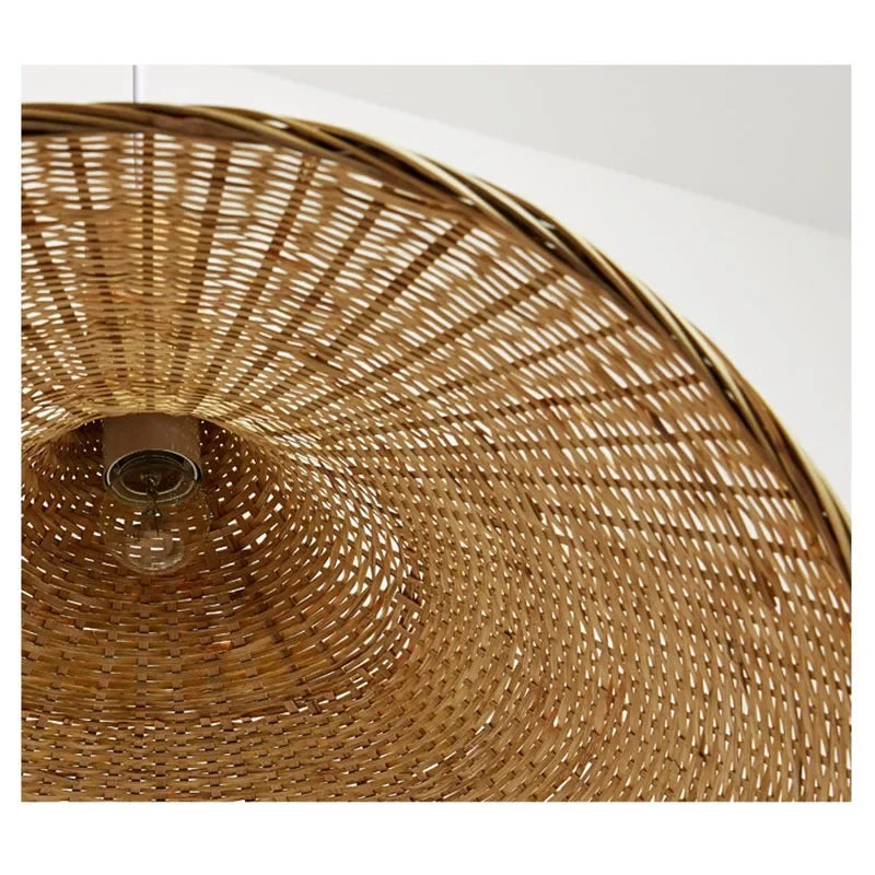 Bamboo Straw Hat Pendant Light