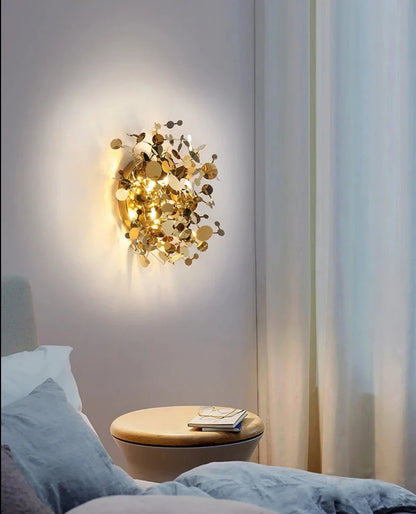 Gold Leaf Shaped Wall Sconce