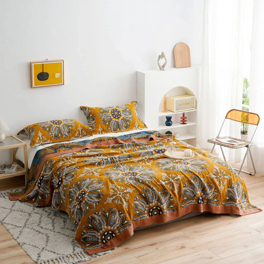 Boho Ethnic Cotton Gauze Blanket - Decorstly