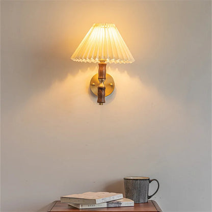 Retro Japanese Walnut Wall Sconce