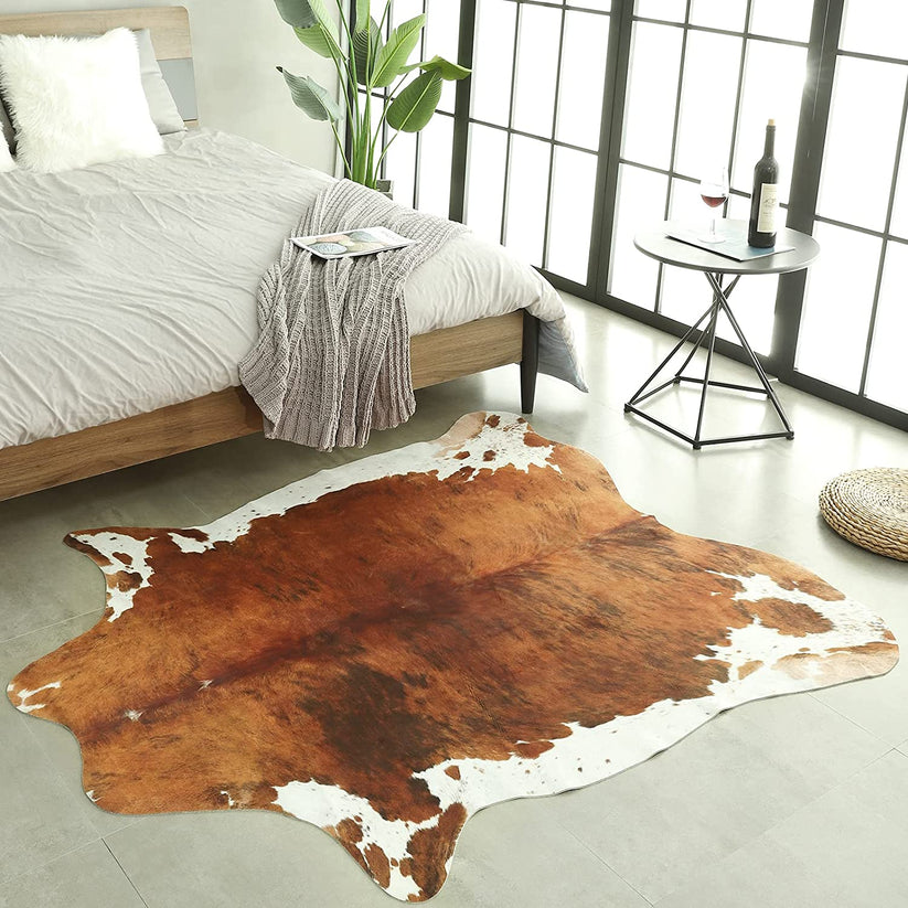 White Black Cowhide Area Rug Decorstly
