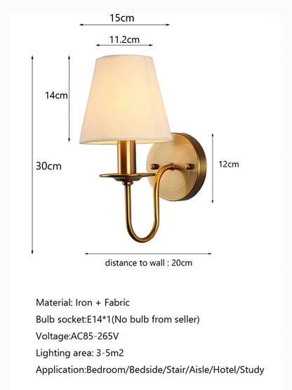 Mid Century Gold Wall Lamp