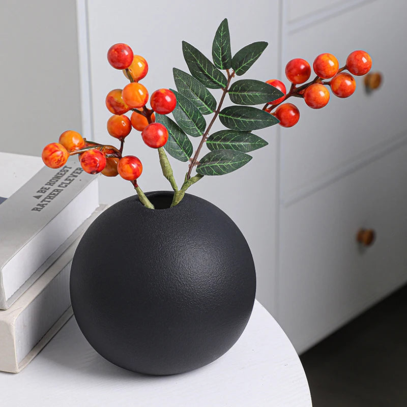 Nordic Black Ins Ball Flower Vase