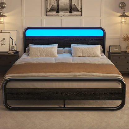 Luminous Metal King Bed Frame