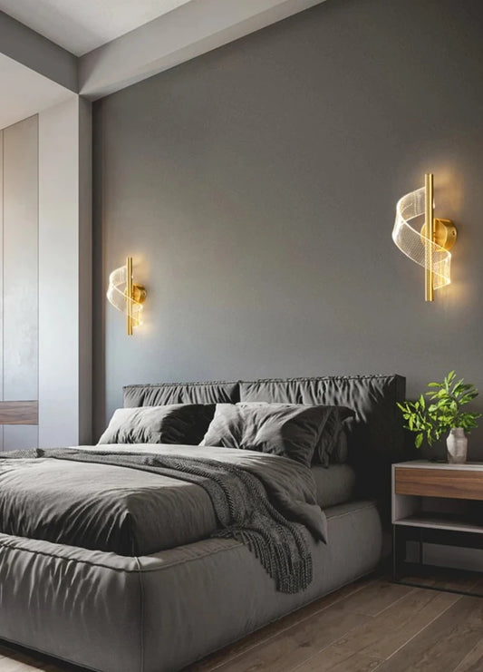 Decorstly Nordic Gold LED Wall Sconce | Indoor Lighting for Bedroom Bedside Living Room