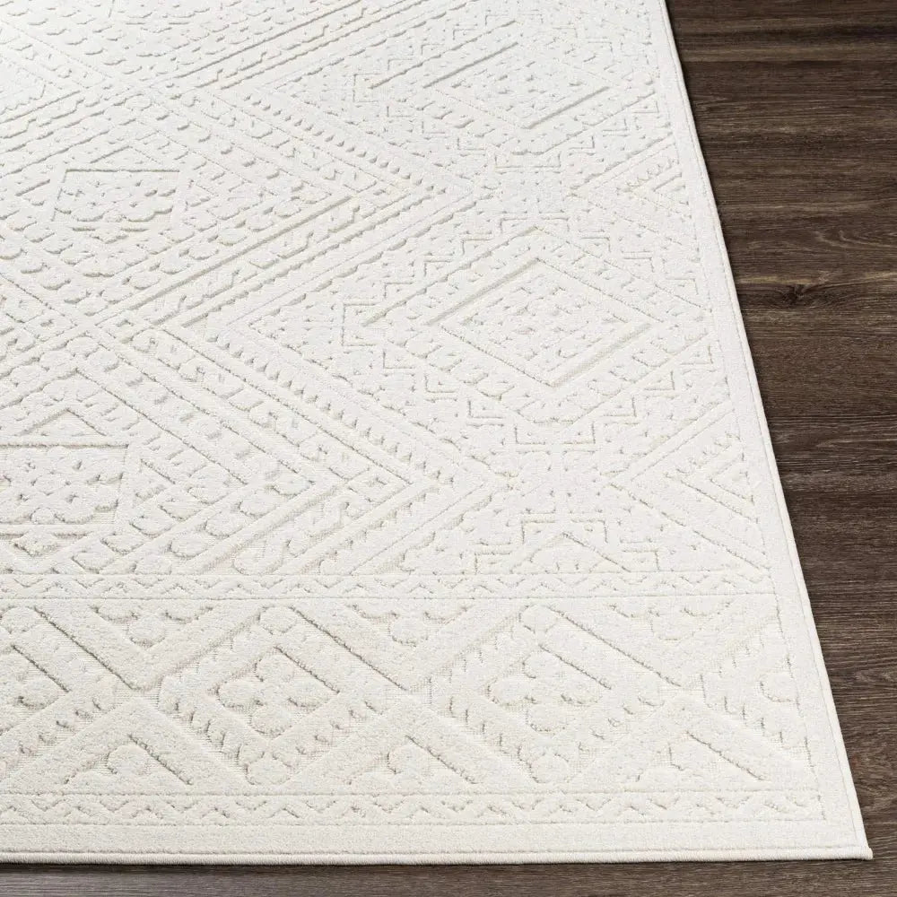 Ivory Textured Area Rug - Decorstly